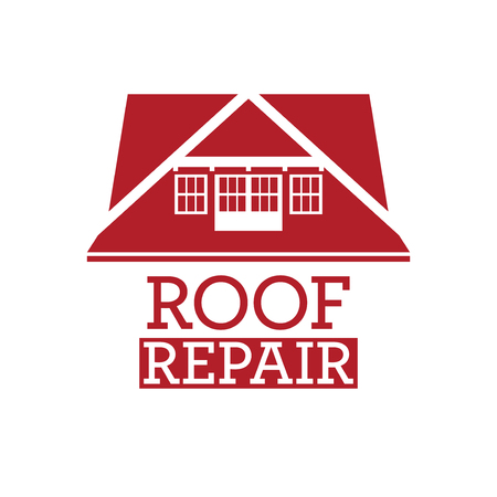 House roof icon or sign. Minimalistic icon for building or industrial company, vector illustration.のイラスト素材