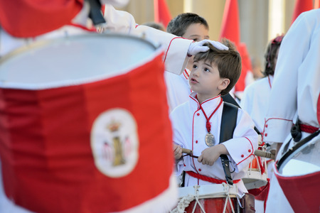 Zaragoza, Spain - April 18: Unidentified people in the Good Friday procession April 18, 2014 in the Zaragoza (Saragossa) community of Aragon, Spainのeditorial素材
