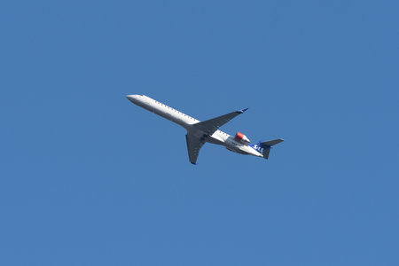 Vilnius, March 27: SAS Bombardier CRJ-909ER airplane on March 27 2018 in Vilnius, Lithuania.