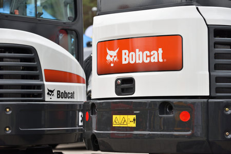 Vilnius, Lithuania - April 25: Bobcat heavy duty equipment vehicle and on April 25, 2018 in Vilnius...