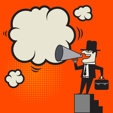 Megaphone Man business concept with space for text, vector illustrationのイラスト素材