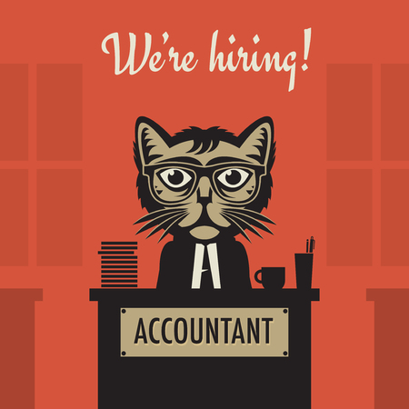 Business concept with text Information Accountant - Were Hiring, vector illustrationのイラスト素材