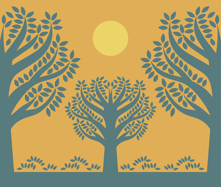 Silhouette of a trees. Sign or symbol. Vector illustrationのイラスト素材