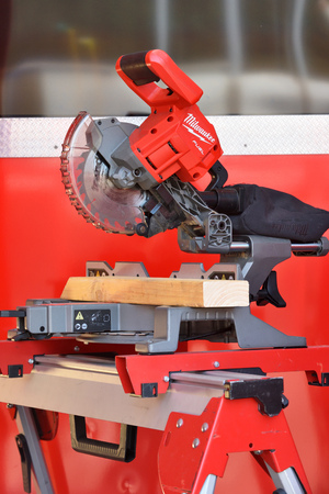 Vilnius, Lithuania - April 25: Milwaukee power tools on April 25, 2019 in Vilnius Lithuania. The Milwaukee Electric Tool Corporation produces power tools and hand toolsのeditorial素材