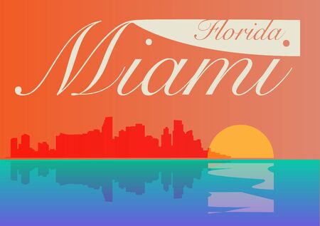 Miami Beach poster. Vector illustrationのイラスト素材