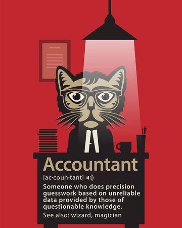 Accountant Definition, Funny Accounting Noun Meaning, vector illustrationのイラスト素材