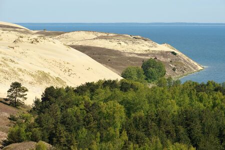 Sandy Grey Dunes at the Curonian Spit in Nida, Neringa, Lithuaniaの写真素材