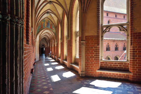 Malbork, July 15: Interior of Teutonic Order Castle on July 15, 2020 at Malbork Poland. It is the largest castle in the world measured by land area.のeditorial素材