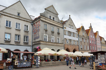 Olsztyn, Poland, July 12: Street of Old Town on July 12, 2020 at Olsztyn, Poland. Olsztyn is a city...