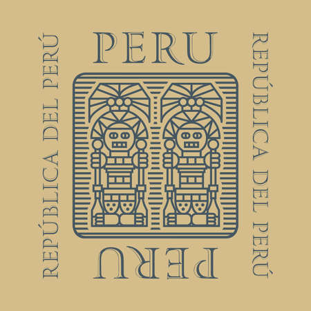 Travel stamp or symbol Peru, South America theme, vector illustrationのイラスト素材