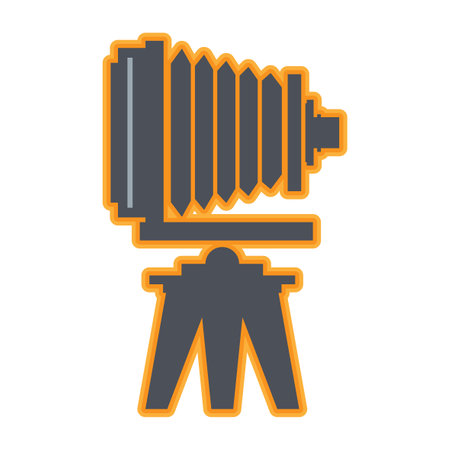Antique view camera icon or sign, abstract vector illustrationのイラスト素材