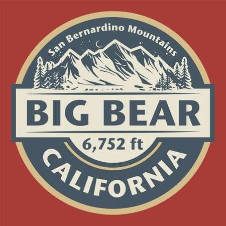 Abstract stamp or emblem with the name of Big Bear Lake, California, vector illustrationのイラスト素材