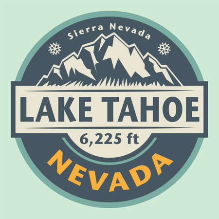 Abstract stamp or emblem with the name of Lake Tahoe, Nevada, vector illustrationのイラスト素材