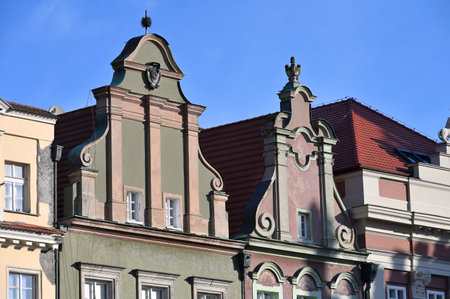 Poznan, Poland - February 13, 2022: Colorful renaissance facades on the central market square in Poznan, Polandのeditorial素材
