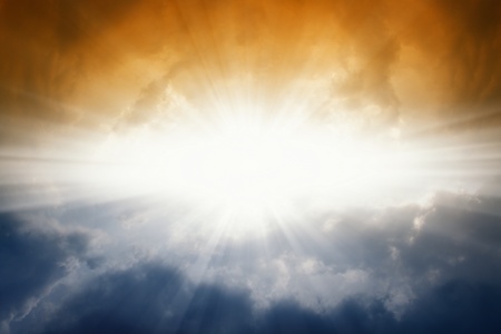 Beautiful background - bright sun in dark sky Beautiful background - bright sun in dark sky