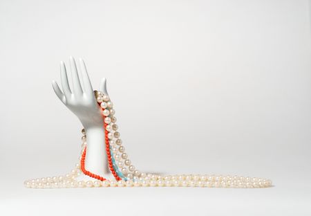 Beads from gems and pearlsの写真素材