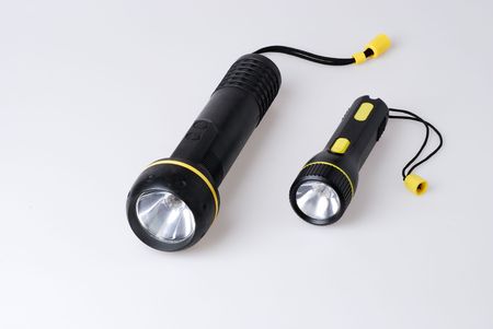 Couple of black electric torchesの写真素材