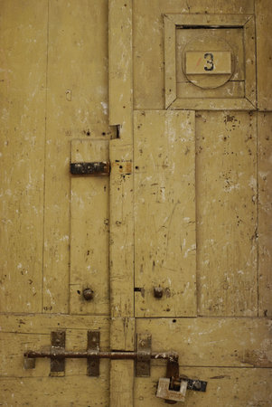 Detail of an old door in Castello, Cagliari, Sardinia, Italy.の写真素材