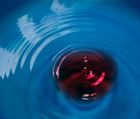 abstract with dark magenta water drop close-upの写真素材