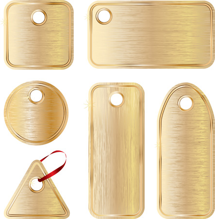 vector metallic empty tags different forms set のイラスト素材