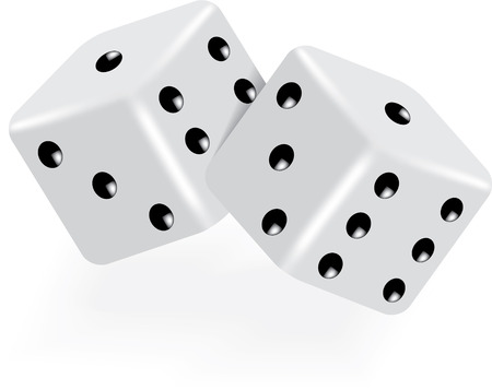 two dice on white vectorのイラスト素材