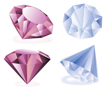 diamonds isolated vector setのイラスト素材