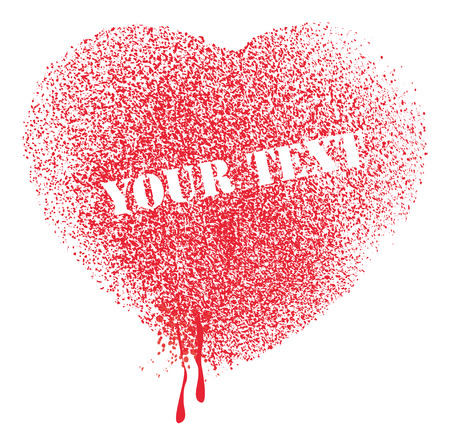 grunge spatter splash red heart vectorのイラスト素材