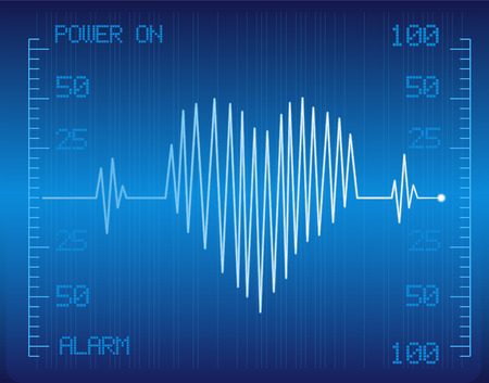 medical cardio monitor with heart vector imageのイラスト素材