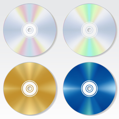 multy color isolated cd disc setのイラスト素材