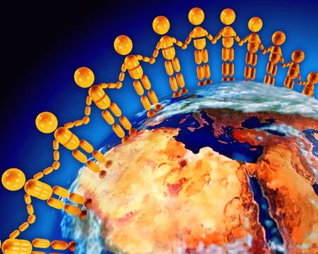 3D rendering of global friendship