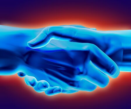 3D rendered handshake.