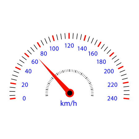 Car speedometer fast icon km h scale measuring. vector illustration. Speed panel, automobile element control, car speedometer, power kilometer limit, background illustration, light clockのイラスト素材