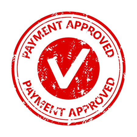 Payment approved rubber seal stamp, texture print. vector illustrationのイラスト素材