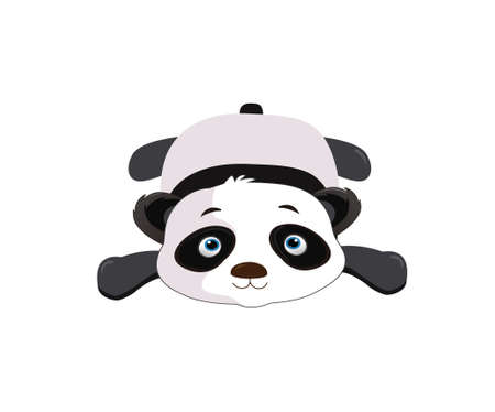 A panda on its faceのイラスト素材