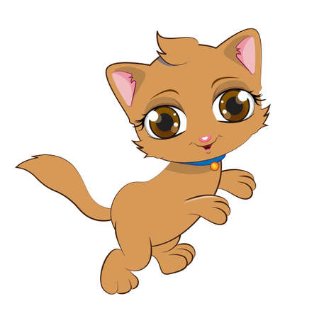 Small yellow catのイラスト素材