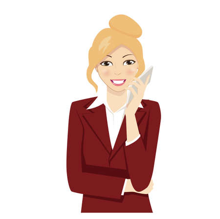 A young woman with a mobile phoneのイラスト素材