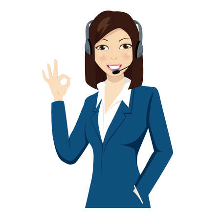 Woman working in communication businessのイラスト素材