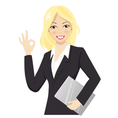 Gestures for business womanのイラスト素材