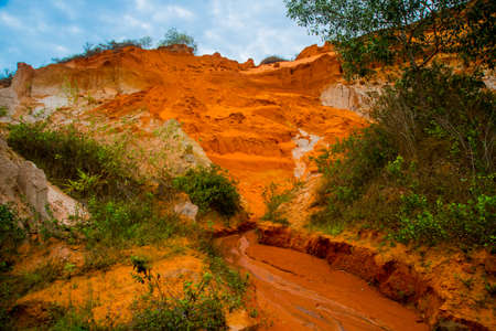 Asia, country of Vietnam,Phan Thiet?. Fairy stream.  Mountains.