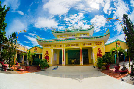 Asia, country of Vietnam, Phan Thiet?.Buddhist temple.の写真素材