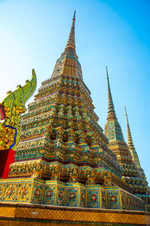 A beautiful Buddhist temple with gold in the capital of Thailand