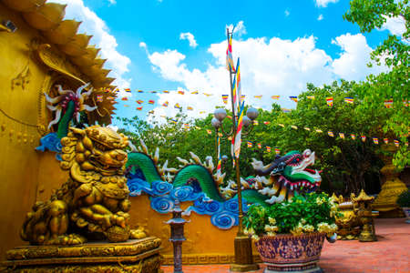 Huge Golden statues of animals in the Park in Vietnam.Asia.の写真素材