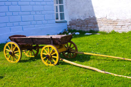 Old means of transportation in the villages in Russiaの写真素材