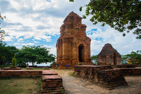 Asia. Vietnam.Phan Thiet. Old and ancient buildings of stoneの写真素材