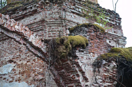 Brick religious building in the small village, located on restaurantの写真素材