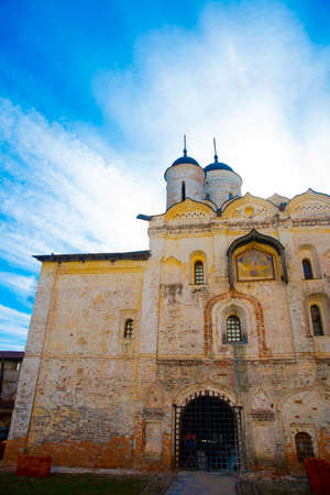 Old Orthodox religious buildings on the background of blue skyの写真素材
