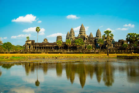 Ancient temples in the ancient city of Angkor in Cambodia.の写真素材