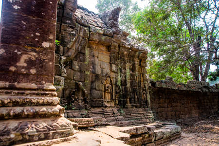 Ancient temples in the ancient city of Angkor in Cambodia.の写真素材