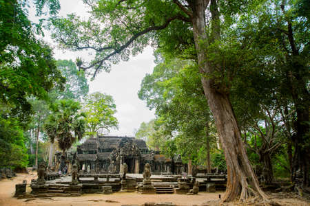Ancient temples in the ancient city of Angkor in Cambodia.の写真素材