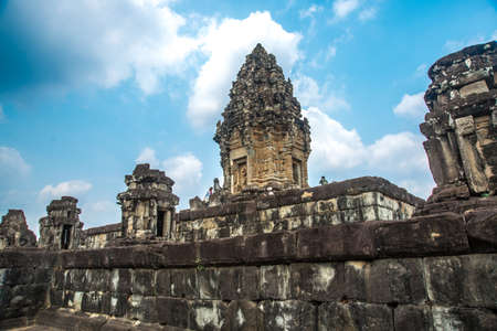 Ancient temples in the ancient city of Angkor in Cambodia.Bakong.の写真素材